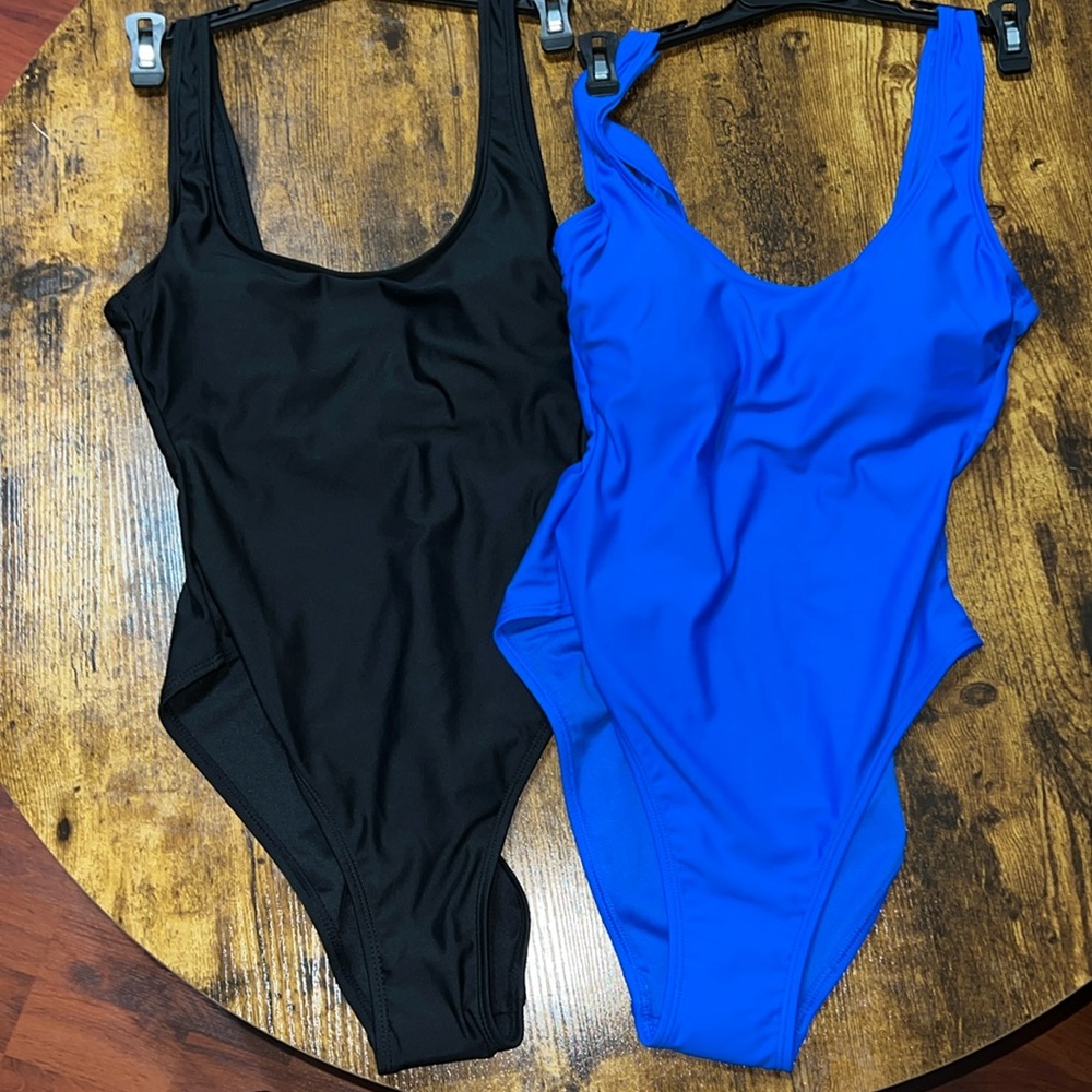 No Boundaries Lot of 2 one piece bathing suits size small (4/6) black and blue